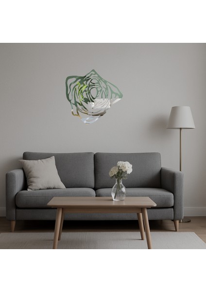 Çiçek Desenli Dekoratif Aynalı Tablo - TOA1524-7808 indirimleri