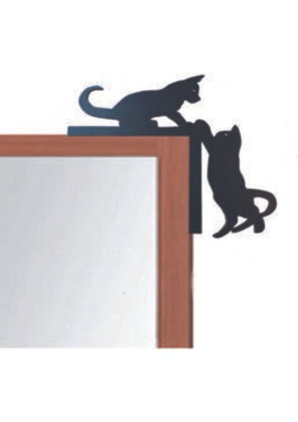 Siyah Kedi Temalı Kapı ve Ayna Köşe Dekoru, Şık ve Zarif Tasarım fiyatları