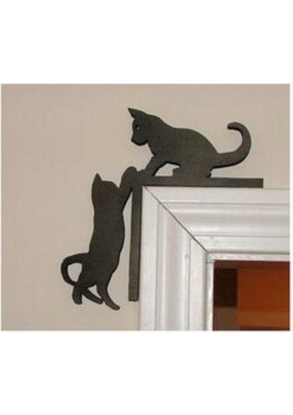 Siyah Kedi Temalı Kapı ve Ayna Köşe Dekoru, Şık ve Zarif Tasarım modelleri