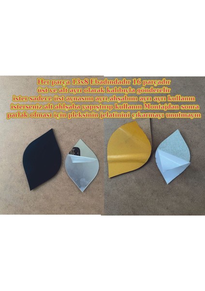 Kahverengi Su Damlası Dekoratif Ayna Seti, 16 Parça, Şık ve Modern Tasarım fiyatları