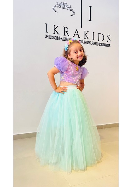 Mor Kız Çocuk Deniz Kızı Kostümü, Şık ve Rahat Elbise, Deniz Temalı Çocuk Kıyafeti