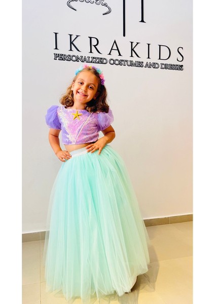 Mor Kız Çocuk Deniz Kızı Kostümü, Şık ve Rahat Elbise, Deniz Temalı Çocuk Kıyafeti modelleri