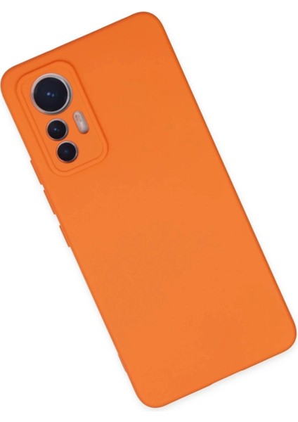 Xiaomi Mi 12 Lite Kılıf Nano Içi Kadife Silikon - Turuncu modelleri