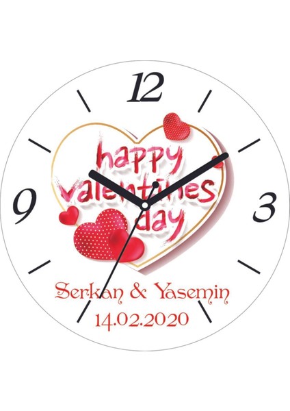 Sevgililer Günü Hediyesi Sevgilime Bombeli Gerçek Cam Duvar Saati