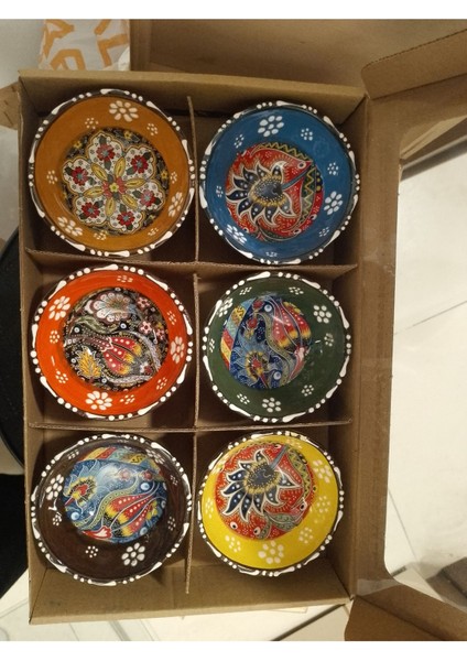 6'lı Seramik Çerezlik ve Sosluk Takımı, Çini Desenli, Şık Sunumlar Için