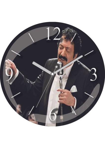 Müslüm Gürses Sessiz Akar Bombeli Gerçek Cam Duvar Saati