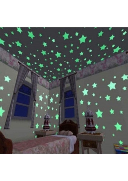 50 Fosforlu Yıldız Seti, Karanlıkta Parlayan Stickerler, Renkli ve Eğlenceli Dekorasyon fiyatları