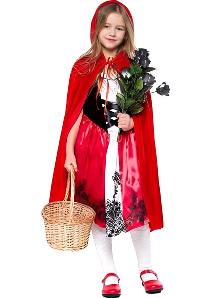 Kırmızı Başlıklı Kız Pelerini ve Şapka, 90 Cm, Cadılar Bayramı ve Doğum Günü Için modelleri