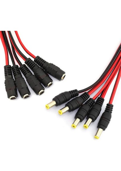 2.1 Dişi-Erkek LED Birleştirme Kablosu 15CM Adaptör Jack Fişi ve Kamera Kablosu (5 Takım) modelleri