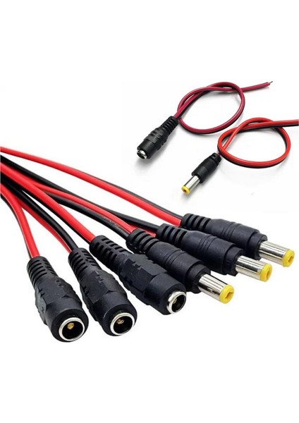 2.1 Dişi-Erkek LED Birleştirme Kablosu 15CM Adaptör Jack Fişi ve Kamera Kablosu (5 Takım) fırsatları