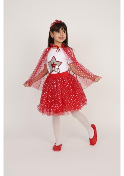 Kız Çocuk Kırmızı Yıldız Desenli Pelerin, Şık ve Rahat Çocuk Kabanı modelleri