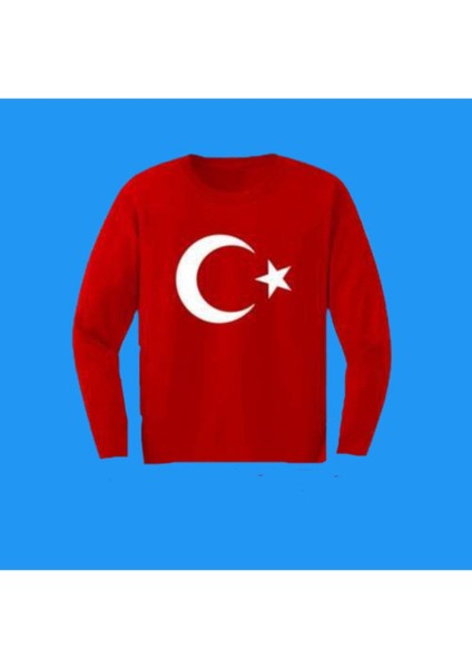 Kırmızı Ay Yıldız Kollu Tişört, Şık ve Rahat Tasarım