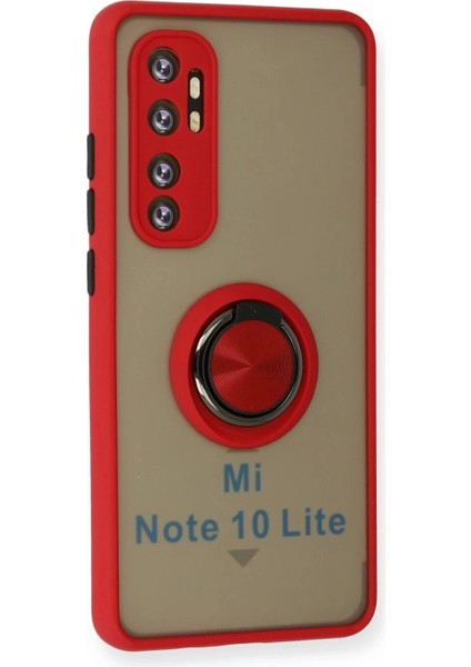 Xiaomi Mi Note 10 Lite Kılıf Montreal Yüzüklü Silikon Kapak - Kırmızı fiyatları