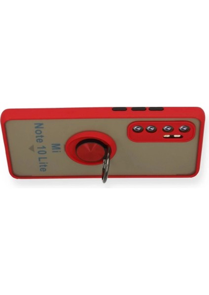 Xiaomi Mi Note 10 Lite Kılıf Montreal Yüzüklü Silikon Kapak - Kırmızı modelleri