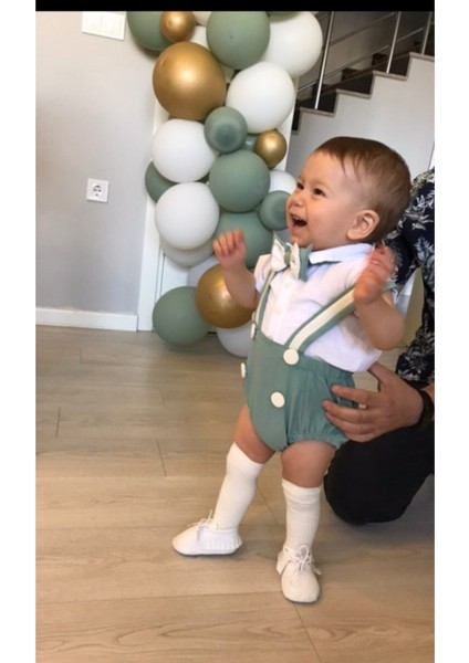 Küf Yeşili Erkek Bebek Salopet, Şık ve Rahat Doğum Günü Kostümü fiyatları