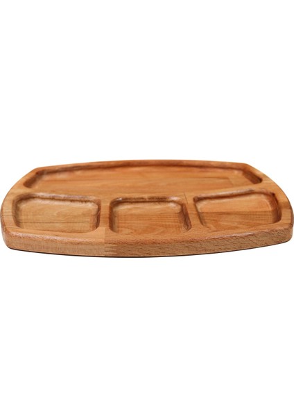 4 Bölmeli Ahşap Sunum Tepsisi, 30X23 Cm, Kahvaltılık ve Ikramlık Için Ideal modelleri