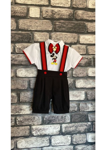 Kırmızı Mickey Mouse Konsept Salopet Takım, Şık ve Rahat Çocuk Giyim Ürünü