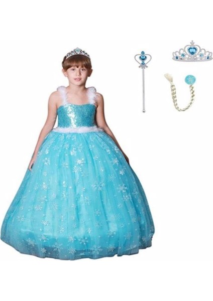 Mavi Kız Çocuk Askılı Kostüm, Şık ve Rahat Tasarım, Eğlence Dolu Anlar Için Ideal