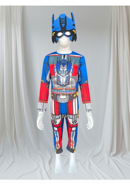 Çocuk Transformer Temalı Renkli Kostüm, Tulum ve Maske, 3-8 Yaş Için Ideal Seçim modelleri