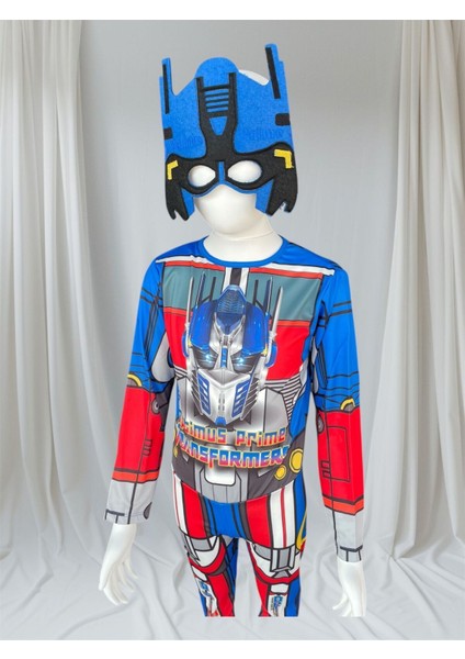 Çocuk Transformer Temalı Renkli Kostüm, Tulum ve Maske, 3-8 Yaş Için Ideal Seçim indirimleri