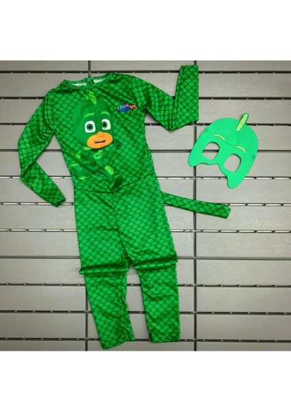 Yeşil Kertenkele Çocuk Kahraman Pijamaske Kostüm