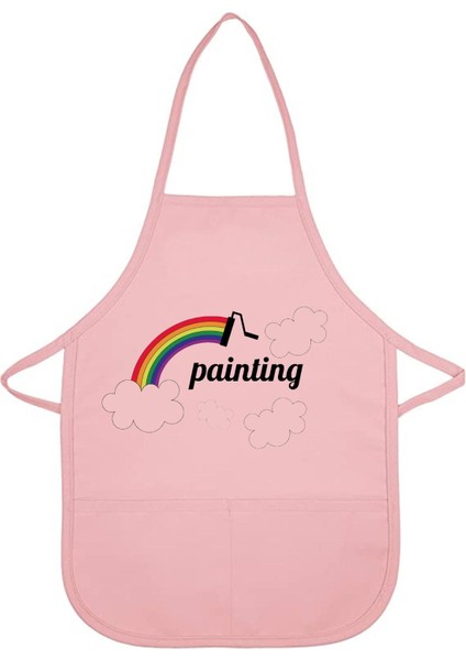 Çocuklar Için Sevimli Pembe Boyama Önlüğü, Eğlenceli ve Kullanışlı Tasarım