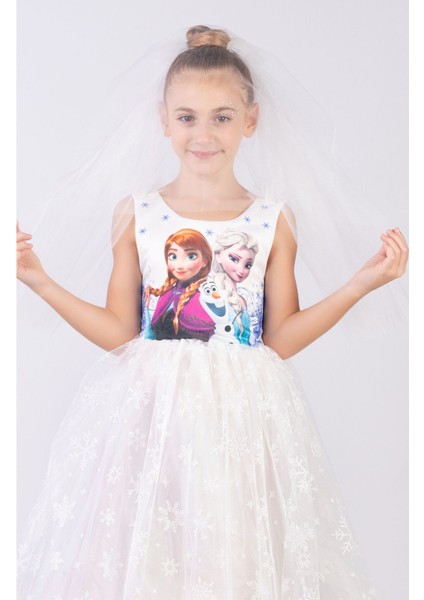 Kız Çocuk Tüllü Doğum Günü ve Partili Prenses Elbisesi, Beyaz modelleri