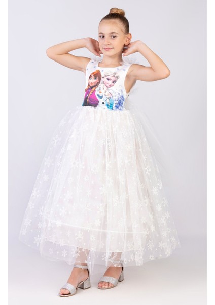Kız Çocuk Tüllü Doğum Günü ve Partili Prenses Elbisesi, Beyaz fırsatları