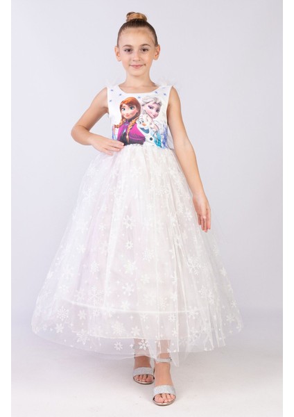 Kız Çocuk Tüllü Doğum Günü ve Partili Prenses Elbisesi, Beyaz indirimleri