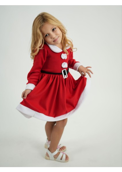 Kız Çocuk Noel Kostümü, Kırmızı, Sevimli ve Renkli Parti Kostümü fırsatları