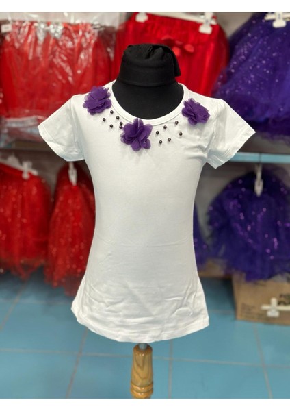 Mor Çiçekli Kız Çocuk Baskılı Rahat Badi, Yumuşak ve Şık Tasarım fiyatları