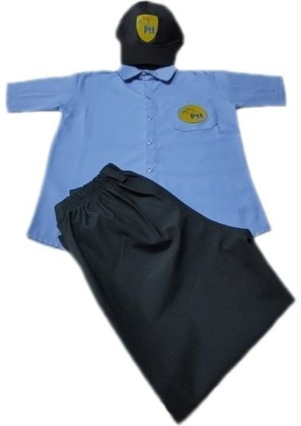 Çocuklar Için Şirin Mavi Postacı Kostümü, Eğlenceli ve Rahat Tasarım.