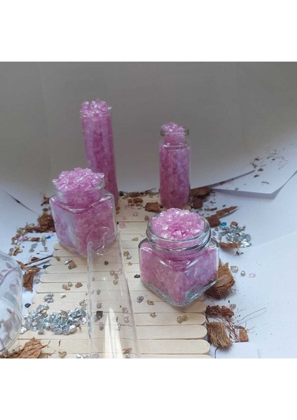 Pembe Renkli Dekoratif Cam Kırıkları, Epoksi ve Sanat Için 900GR
