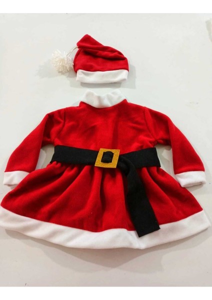 Kız Çocuk Noel Kostümü, Kırmızı, Sevimli ve Renkli Parti Kostümü