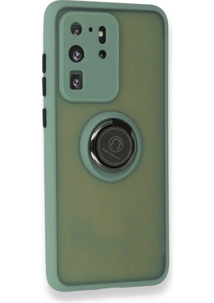 Samsung Galaxy S20 Ultra Kılıf Montreal Yüzüklü Silikon Kapak - Yeşil fiyatları
