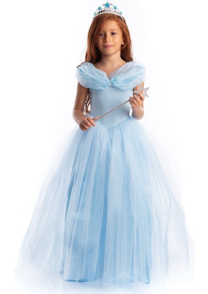 Mavi Sindirella Kız Çocuk Kostümü, Parti ve Doğum Günü Için Rüya Gibi Seçenek