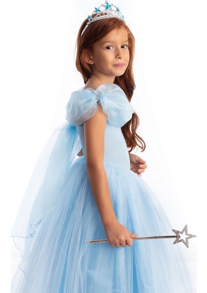 Mavi Sindirella Kız Çocuk Kostümü, Parti ve Doğum Günü Için Rüya Gibi Seçenek modelleri