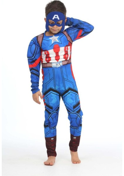 Mavi Kaslı Çocuk Kahraman Kostüm, Eğlenceli ve Renkli Tasarım