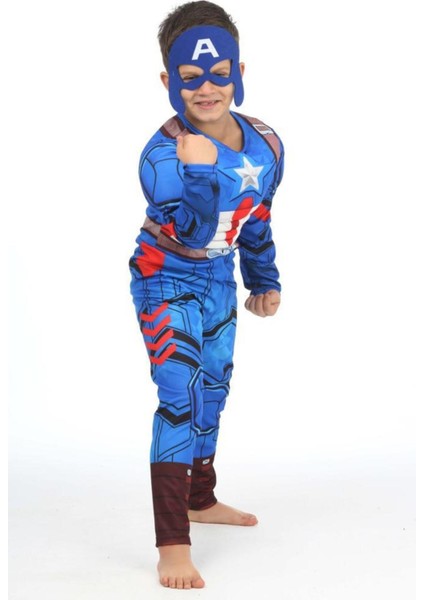 Mavi Kaslı Çocuk Kahraman Kostüm, Eğlenceli ve Renkli Tasarım fiyatları