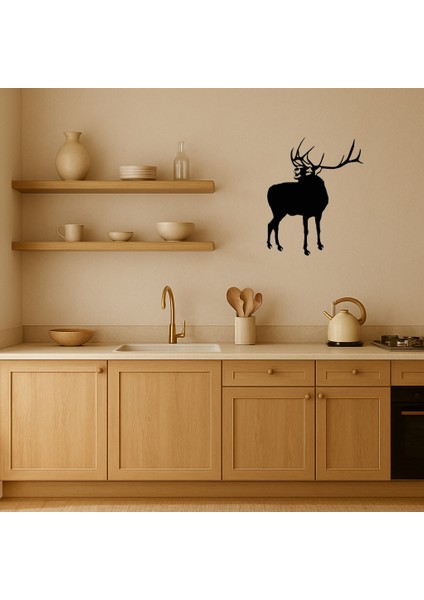 Geyik ve Ağaç Siluetli Dekoratif Tablo - TOA4890-9235 fiyatları
