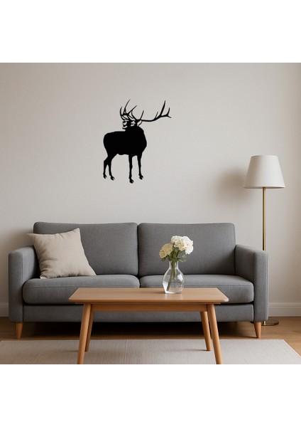 Geyik ve Ağaç Siluetli Dekoratif Tablo - TOA4890-9235 fırsatları