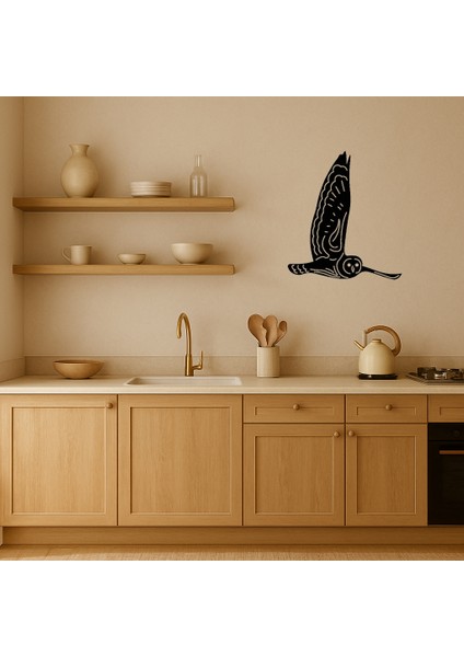 Uçan Baykuş Temalı Mdf Sanat Tablosu - TOA2052-3728 fiyatları