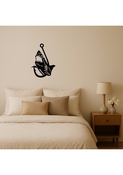 Köpekbalığı Başlı Dekoratif Askı Tablosu - TOA2204-5702