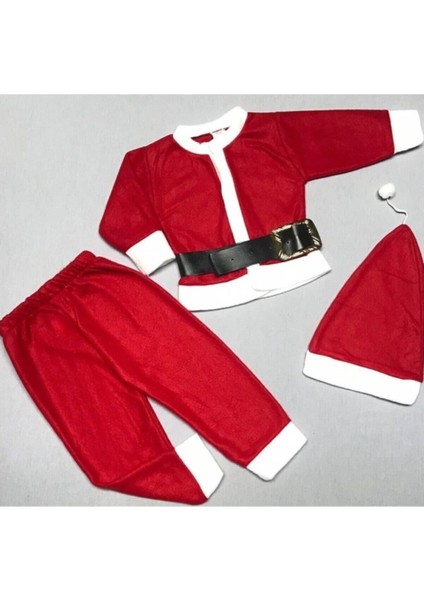 Erkek Çocuk Noel Baba Kostümü Kırmızı, Eğlenceli ve Renkli Tasarım