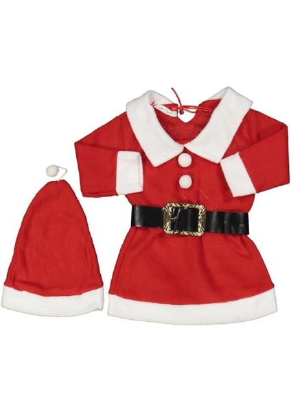 Kız Çocuk Kırmızı Yılbaşı Noel Elbise Seti, Şık ve Renkli Tatil Kombini