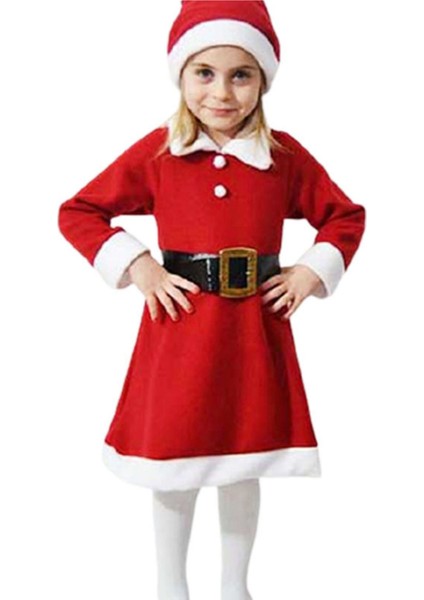 Kızlar Için Noel Baba Kostüm, 2 Beden Büyük, Kırmızı Renkli, Şık ve Eğlenceli Seçenek