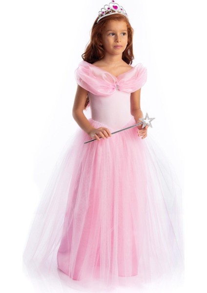 Neşeli Pembe Sindirella Kostümü, Kız Çocuk Partisi ve Doğum Günü Için Rüya Gibi Kostüm