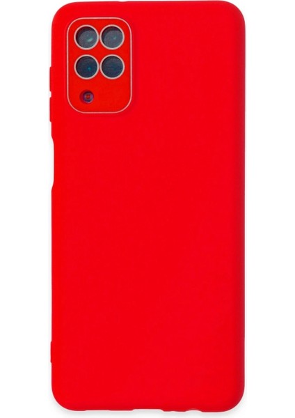 Samsung Galaxy A22 Kılıf Lansman Glass Kapak - Kırmızı