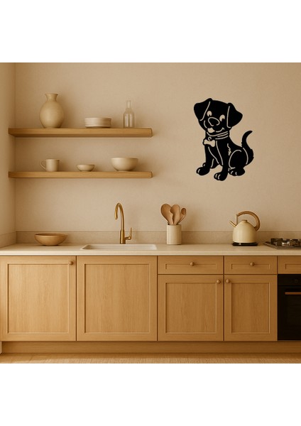 Altın Kemik Tasmali Köpek Dekoratif Mdf Tablo - TOA2281-6325 fiyatları