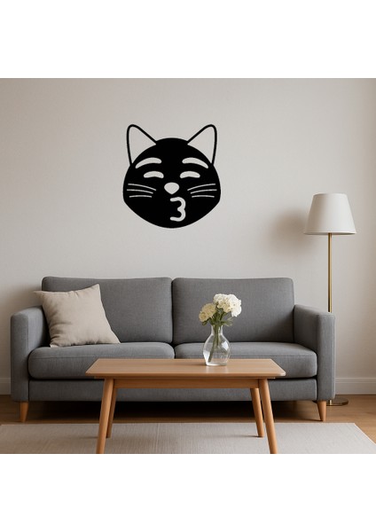 Öpücük Gönderen Kedi Emoji Mdf Dekoratif Tablo - TOA4214-7763 fırsatları